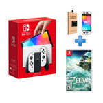 PACK CONSOLA NINTENDO SWITCH OLED BLANCO + VIDEOJUEGO ZELDA TEARS OF THE KINGDOM SWITCH + MICA GLASS PARA SWITCH