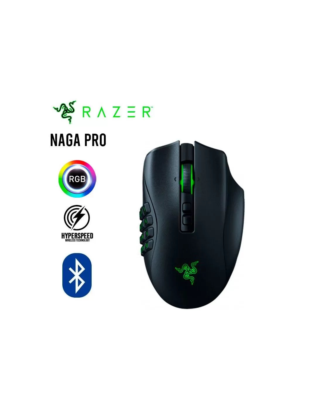 MOUSE RAZER NAGA PRO INALÁMBRICO