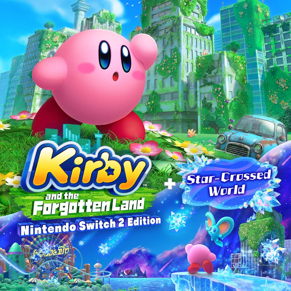 VIDEOJUEGO KIRBY AND THE FORGOTTEN LANDS + STAR CROSSED WORLD SWITCH 2 LATAM