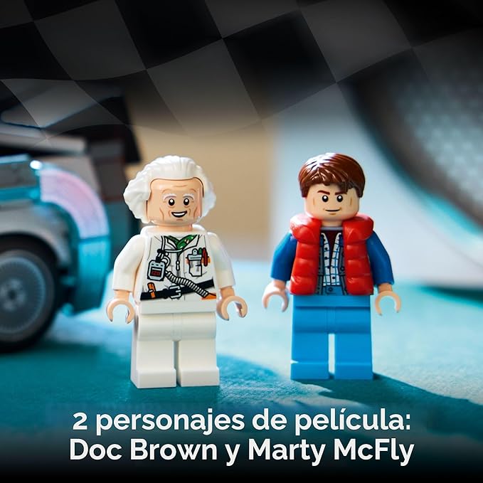 LEGO Speed Champions Máquina del Tiempo de Regreso al Futuro - Juguete de construcción para niños, juguete de coche de simulación y exhibición con 2 modos de construcción para niños y niñas 77256