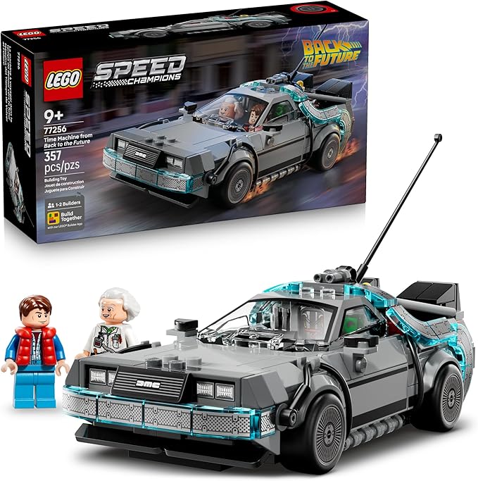 LEGO Speed Champions Máquina del Tiempo de Regreso al Futuro - Juguete de construcción para niños, juguete de coche de simulación y exhibición con 2 modos de construcción para niños y niñas 77256