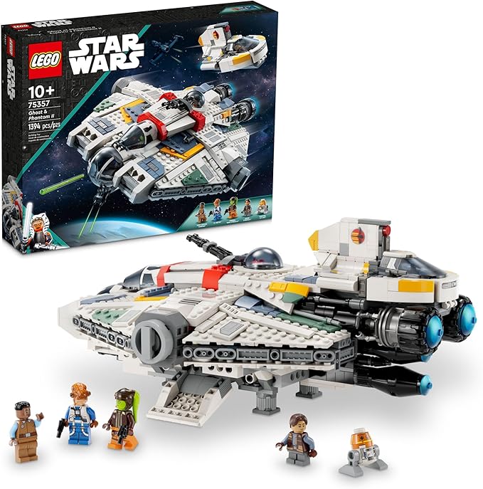 LEGO Star Wars Ahsoka Ghost and Phantom II - Juguete de nave espacial Star Wars para niños, niños y niñas, a partir de 10 años, regalos para cumpleaños, 5 minifiguras, 75357