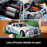 LEGO Technic 2 Fast 2 Furious Nissan Skyline GT-R (R34) Coche - Kit de bricolaje y juego de construcción para adultos - Modelo coleccionable de corredor callejero con función de derrape