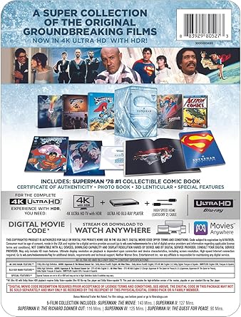 Superman 5-Film Collection (Amazon Exclusive / 4K Ultra HD + Blu-ray + Digital / Steelbook Library Case Collection)
