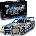 LEGO Technic 2 Fast 2 Furious Nissan Skyline GT-R (R34) Coche - Kit de bricolaje y juego de construcción para adultos - Modelo coleccionable de corredor callejero con función de derrape