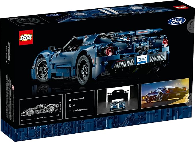 LEGO Technic 2022 Ford GT - Juego de construcción para adultos, kit coleccionable con características auténticas, a escala 1:12 en adelante, regalos para hombres y mujeres, para exhibir como dormitorio o decoración del hogar - 42154
