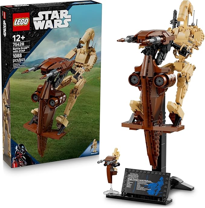 LEGO Star Wars: The Phantom Menace Battle Droid con STAP - Juguete de construcción y aprendizaje para niños y niñas, a partir de 12 años - Kit de juguete y modelo de Star Wars - Idea de regalo para cumpleaños - 75428