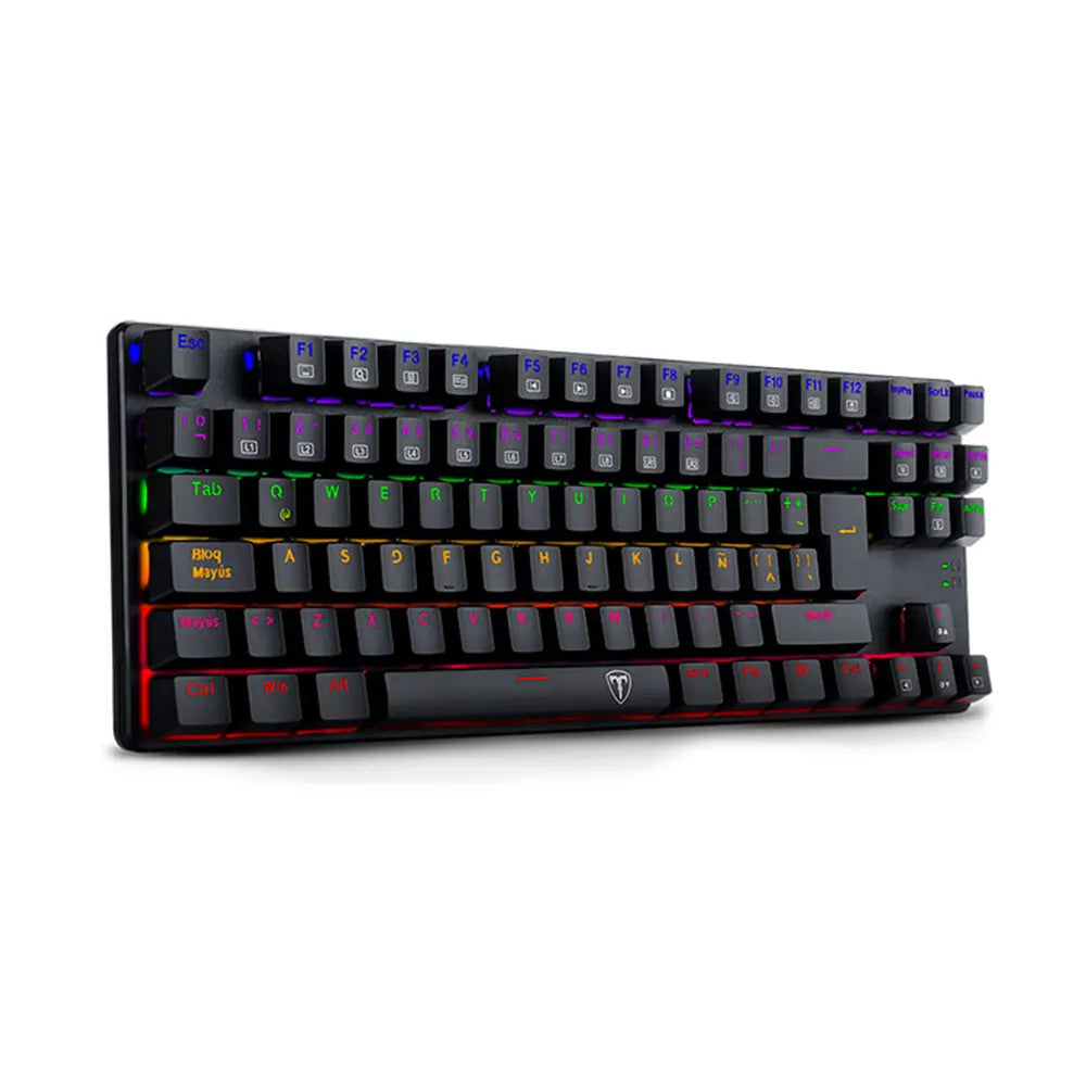 TECLADO T-DAGGER BORA BLACK RETROILUMINACION RAINBOW SWITCH RED