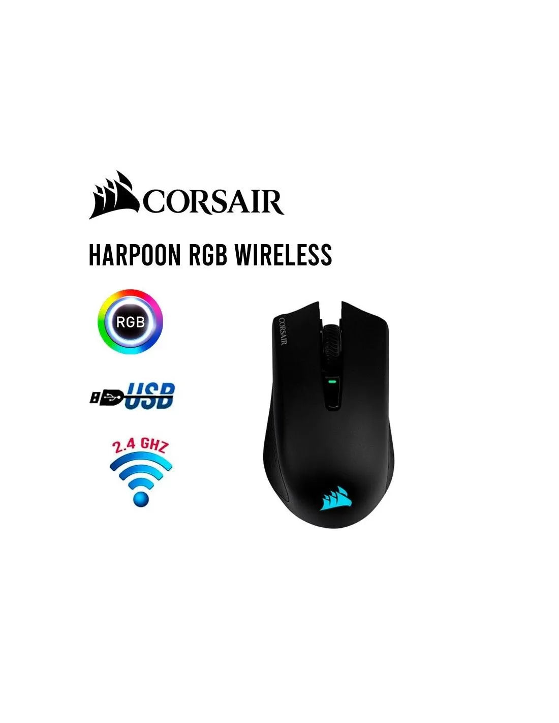 MOUSE GAMER CORSAIR HARPOON RGB INALÁMBRICO