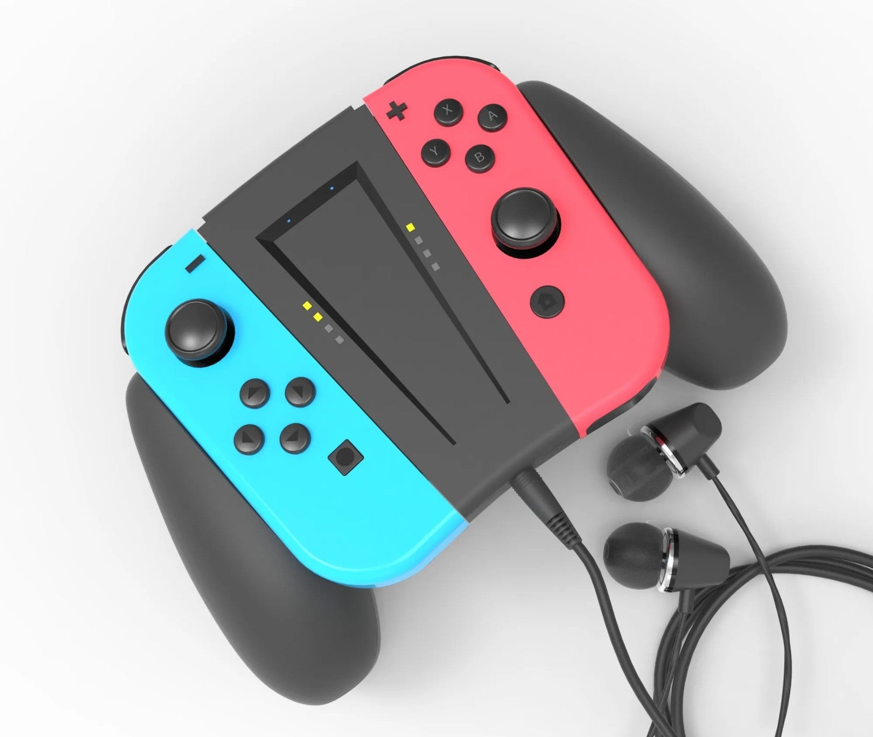 Grip cargador Joy-Cons con entrada de audifonos Top wolf