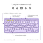 TECLADO BLUETOOTH LOGITECH K380 LAVENDER