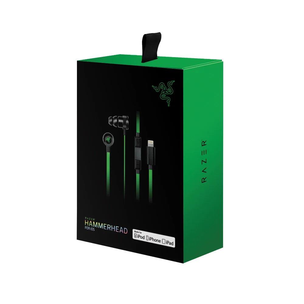 AUDIFONO C/ MICRO RAZER HAMMERHEAD IOS LIGHTNING DIGITAL BLACK/ GREEN